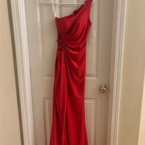 Elegant Red One-Shoulder Dress